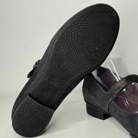 Dansko Shoes Womens Size 40 Black Metallic Leather Mary Jane Low Heel Comfort - Picture 6 of 8